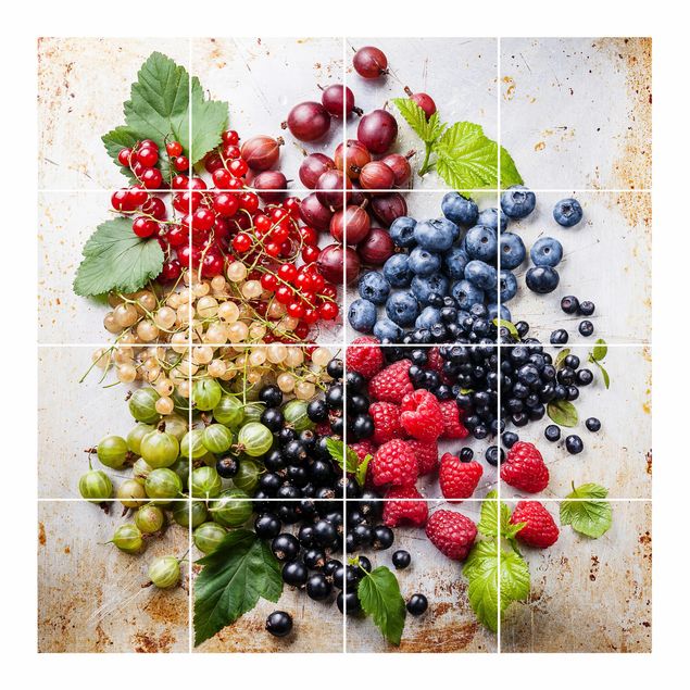 Adesivo per piastrelle - Mixture of berries on metal