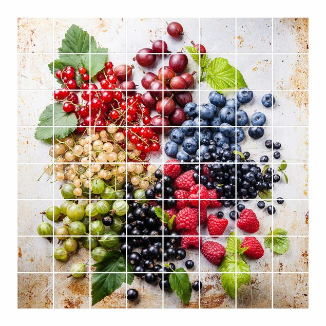Adesivo per piastrelle - Mixture of berries on metal