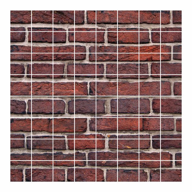 Adesivo per piastrelle - Brick wall red