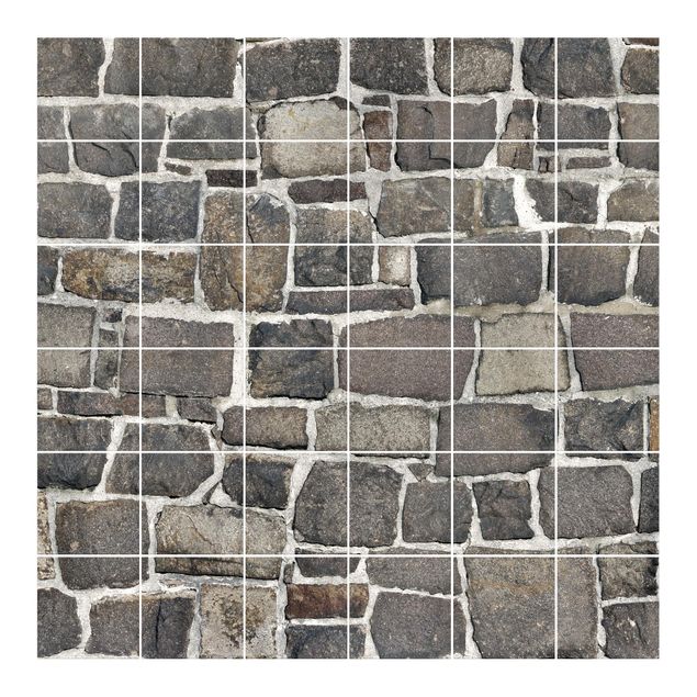 Pellicole per piastrelle con disegni Carta da parati Muro in pietra di cava e naturale