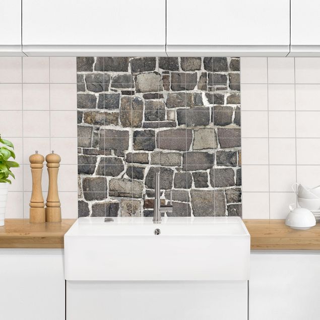 Pellicole per piastrelle effetto pietra Carta da parati Muro in pietra di cava e naturale
