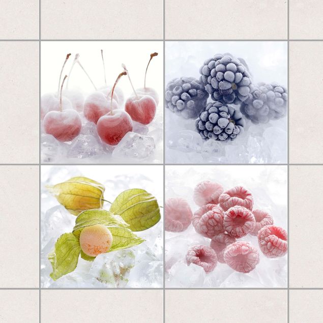 Adesivi per piastrelle fiori Frutta congelata