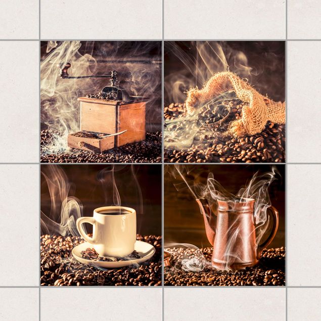 Pellicole per piastrelle marroni Caffè - Vapore