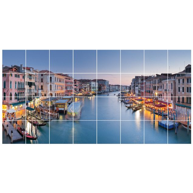 Adesivi per piastrelle con architettura e skylines Sera sul Canal Grande a Venezia