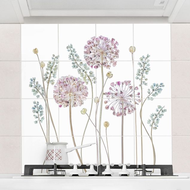 Adesivi per piastrelle fiori Illustrazione di Allium