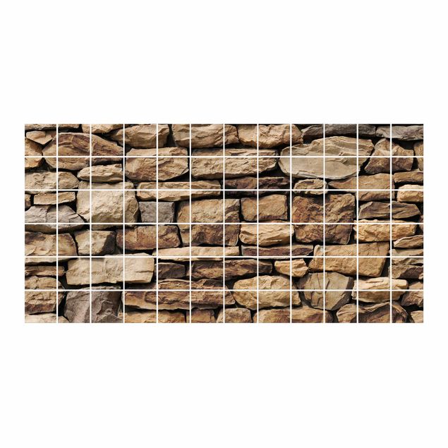 Pellicole per piastrelle effetto pietra Muro di pietra americano