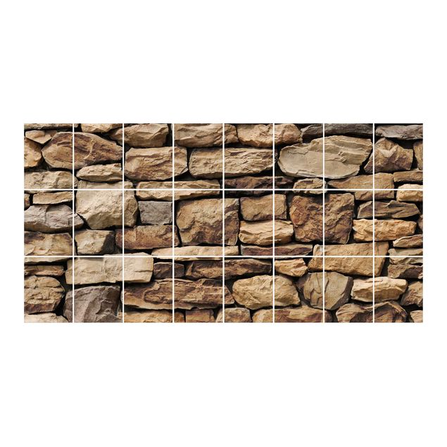 Sticker piastrelle Muro di pietra americano