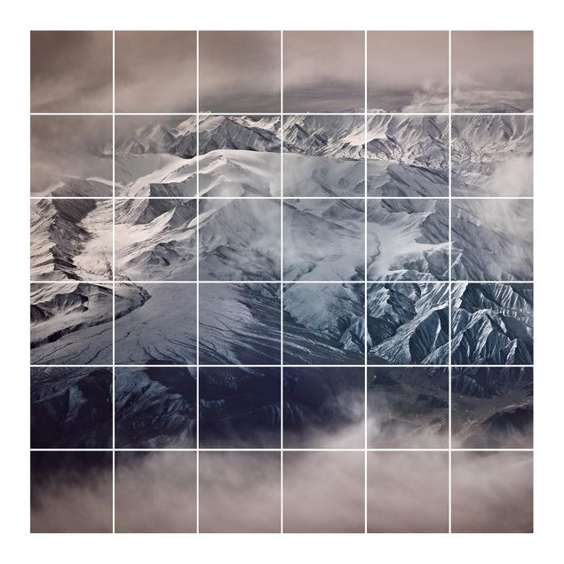 Adesivo per piastrelle - Montagne del Tibet - Quadrato