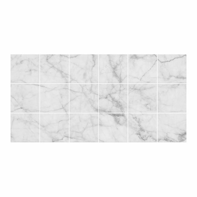 Sticker piastrelle Bianco Carrara