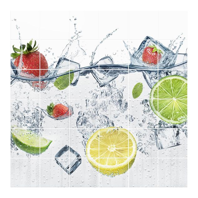 Adesivo per piastrelle - Fruit Cocktail - Quadrato