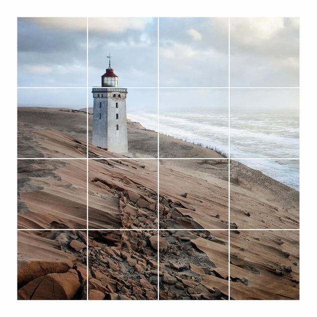 Adesivo per piastrelle - Lighthouse In Denmark - Orizzontale