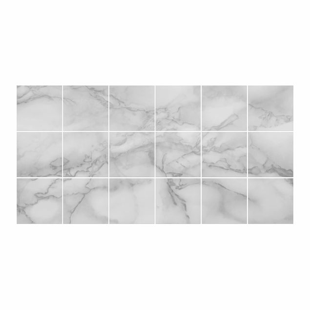 Adesivo per piastrelle - Marble Look Black And White - Quadrato