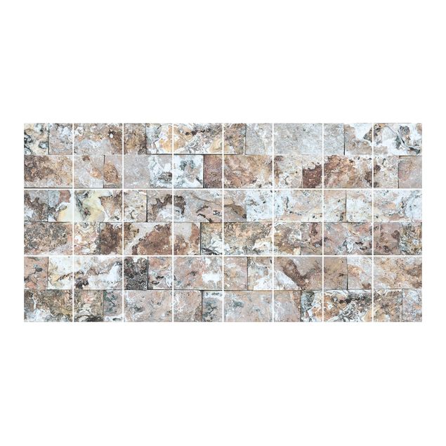 Adesivi per piastrelle Muro di pietra naturale di marmo