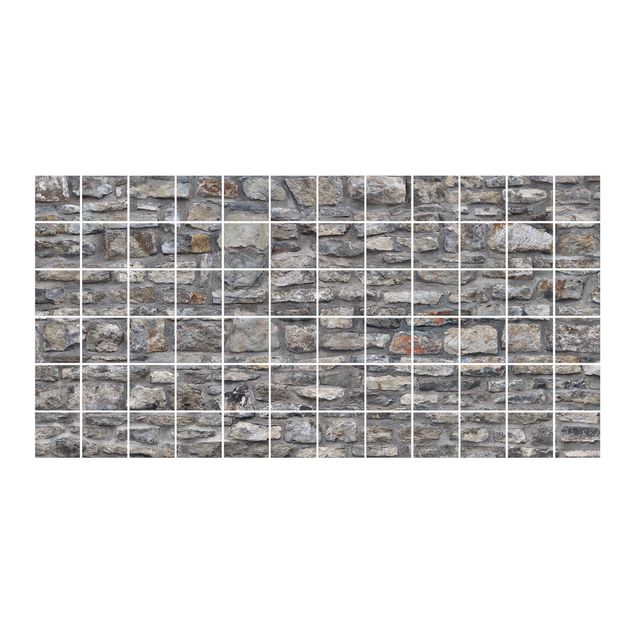 Pellicole per piastrelle effetto pietra Parati effetto pietra naturale - Vecchio muro di pietra