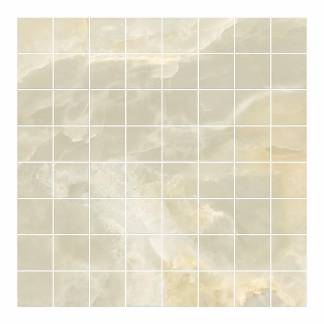 Adesivo per piastrelle - Onyx Marble Cream - Quadrato