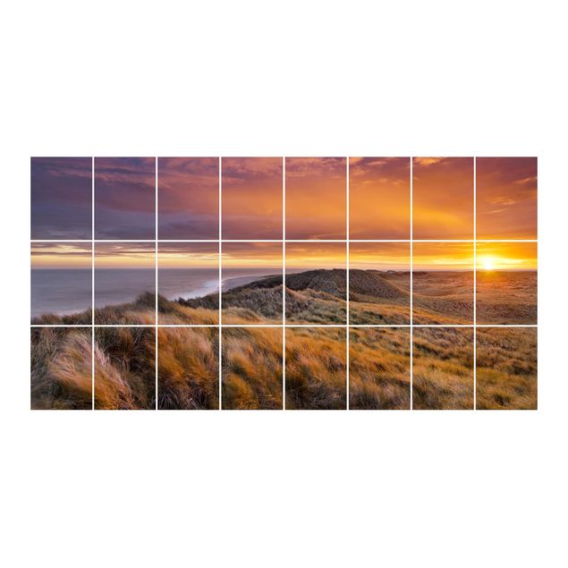 Adesivo per piastrelle - Sunrise On The Beach On Sylt - Orizzontale