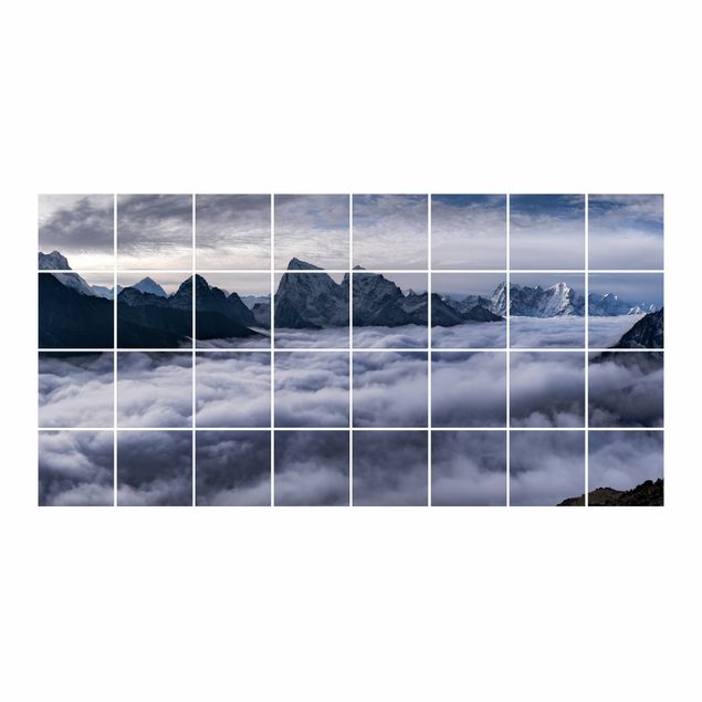 Sticker piastrelle Mare di nuvole nell'Himalaya