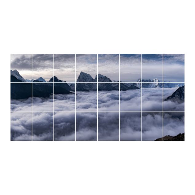 Adesivo per piastrelle - Mare di nubi in Himalaya - Orizzontale