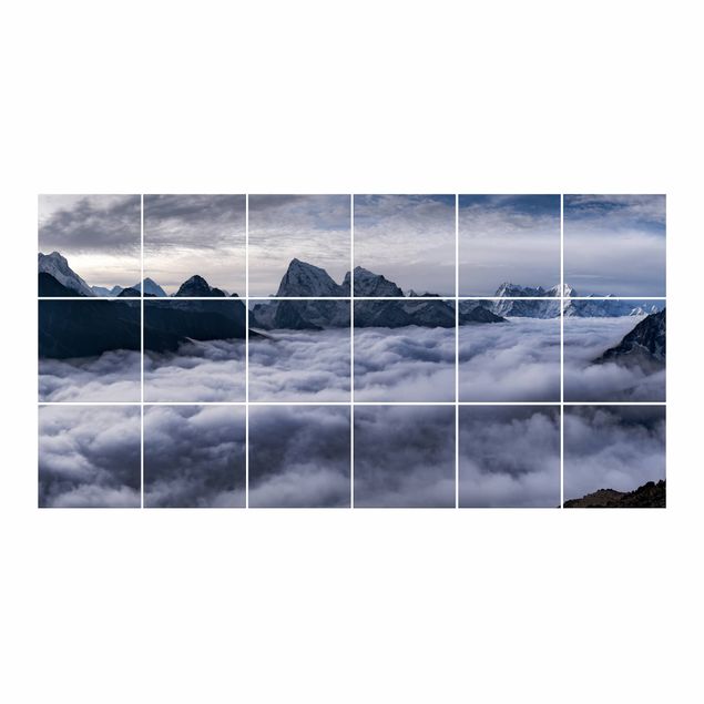 Adesivo per piastrelle - Mare di nubi in Himalaya - Orizzontale