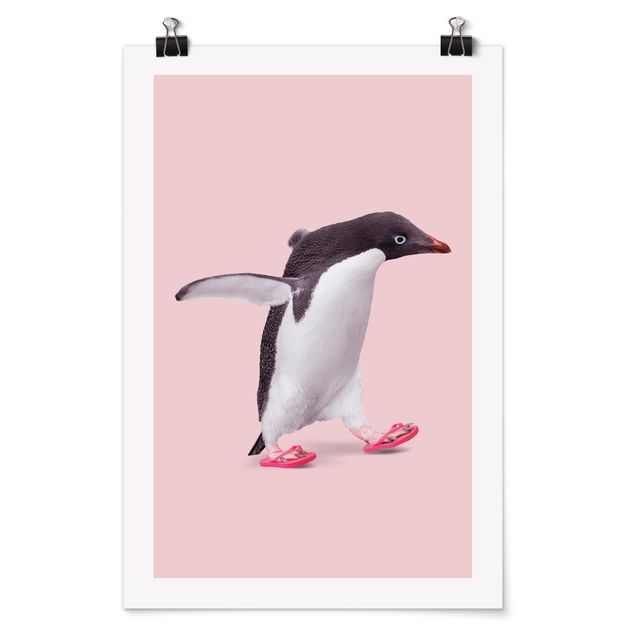 Quadri rosa Pinguino in flip flop