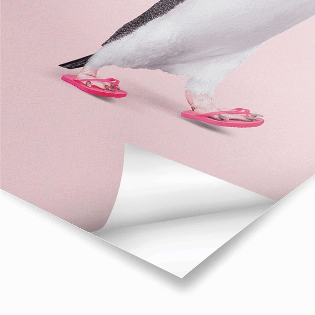 Poster Pinguino in flip flop