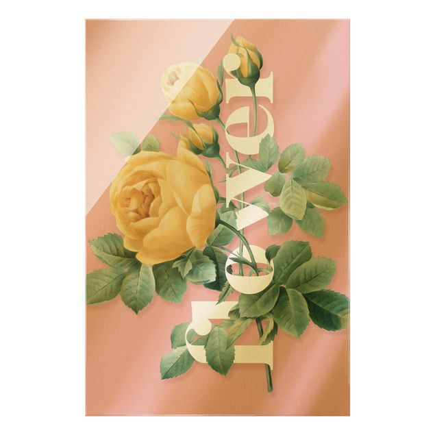 Quadri rosa Tipografia floreale - Fiore