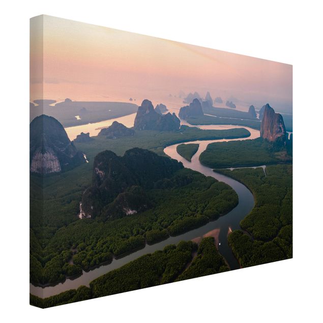 Stampe su tela paesaggio Paesaggio fluviale in Thailandia