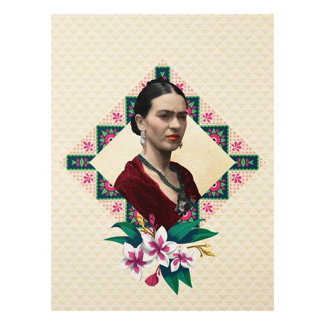 Quadro moderno Frida Kahlo - Fiori e geometria