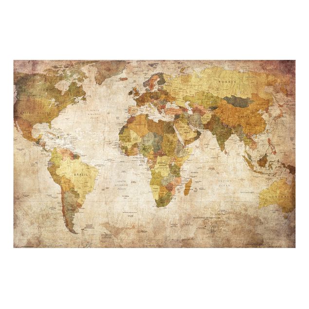 Quadro shabby Map of the world