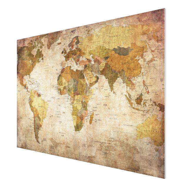 Quadro vintage Map of the world