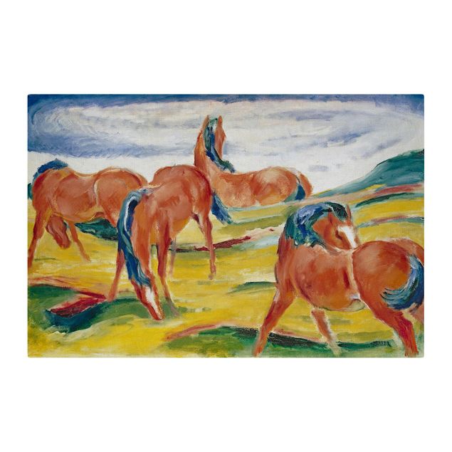 Quadro espressionismo Franz Marc - Cavalli che brucano