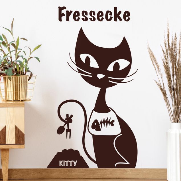 Adesivi murali gatti Angolo per mangiare