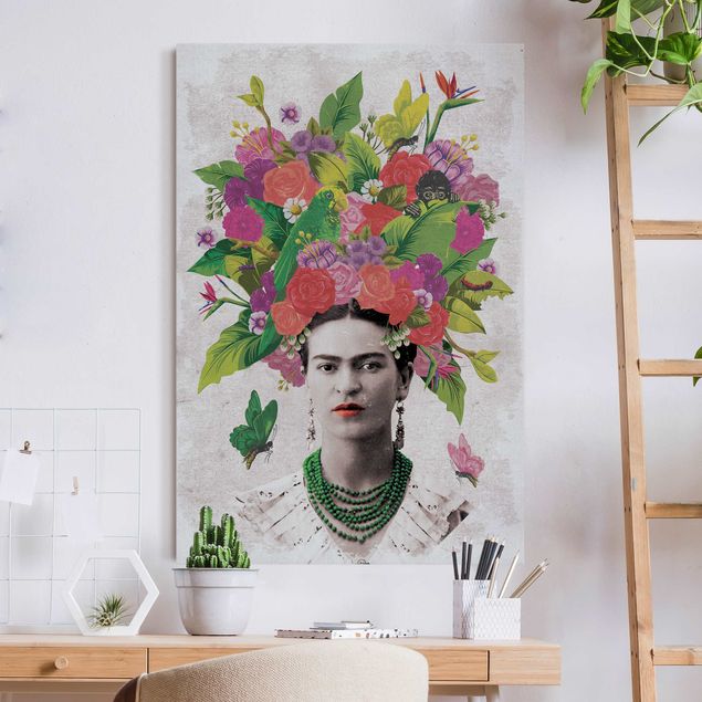 Stampe quadri famosi Frida Kahlo - Ritratto di fiori