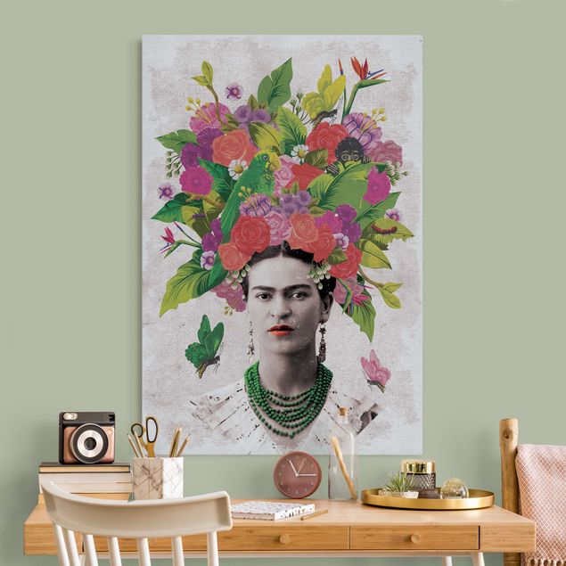 Quadro moderno Frida Kahlo - Ritratto di fiori