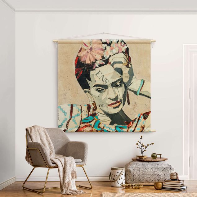 arazzo da parete moderno Frida Kahlo - Collage No.1