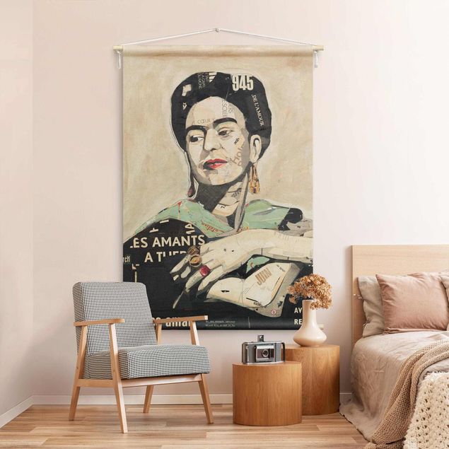 arazzo da parete moderno Frida Kahlo - Collage No.4