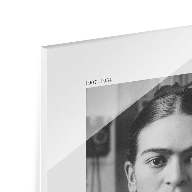 Magnettafel Glas Ritratto fotografico di Frida Kahlo in casa