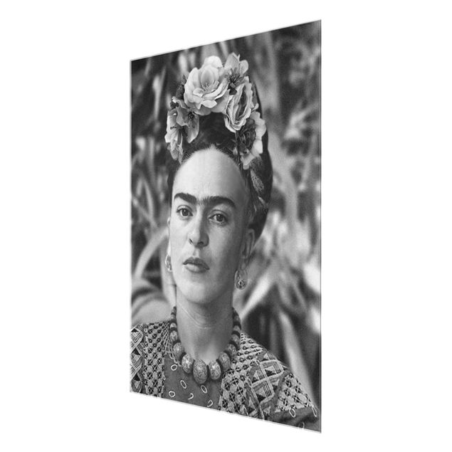 Quadri Ritratto fotografico di Frida Kahlo con corona di fiori