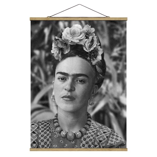 Riproduzioni quadri Ritratto fotografico di Frida Kahlo con corona di fiori
