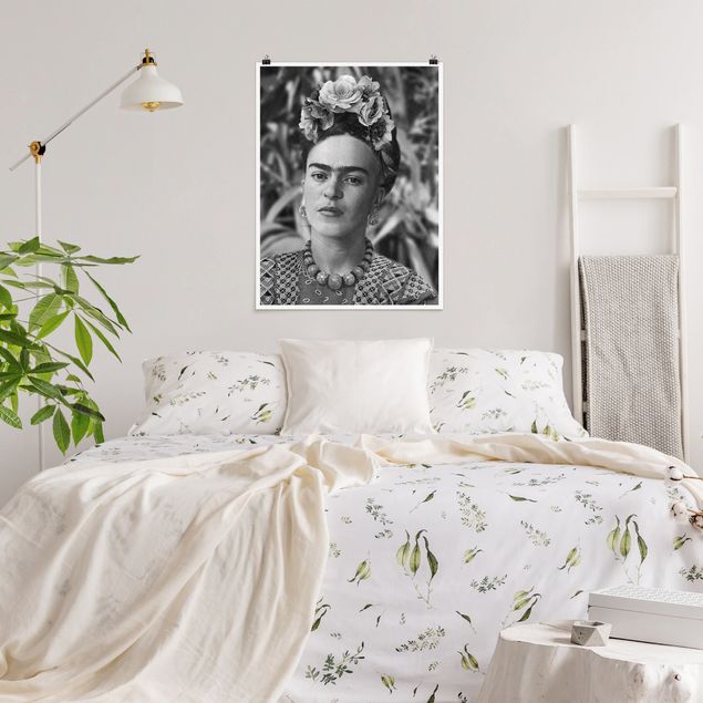 Quadri moderni   Ritratto fotografico di Frida Kahlo con corona di fiori