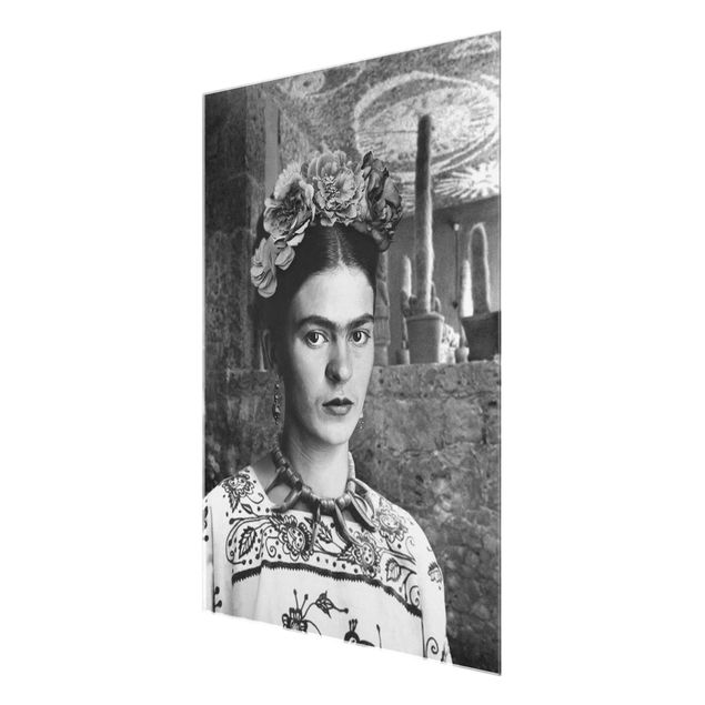 Quadri stampe Ritratto fotografico di Frida Kahlo davanti a un cactus