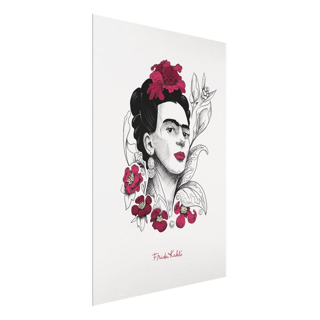 Riproduzioni quadri famosi Ritratto di Frida Kahlo con fiori