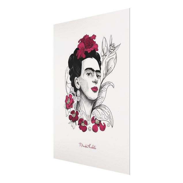 Quadri Ritratto di Frida Kahlo con fiori