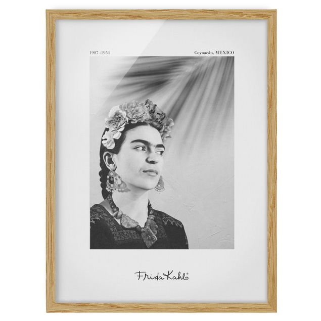 Quadri moderni bianco e nero Ritratto di Frida Kahlo con gioielli