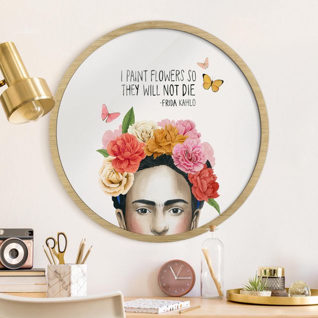Quadri con cornice con frasi Pensieri di Frida - Fiori