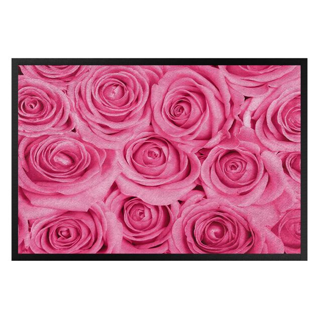 tappeto moderno Letto di rose rosa