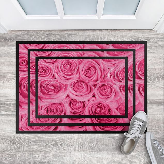tappeti con fiori Letto di rose rosa