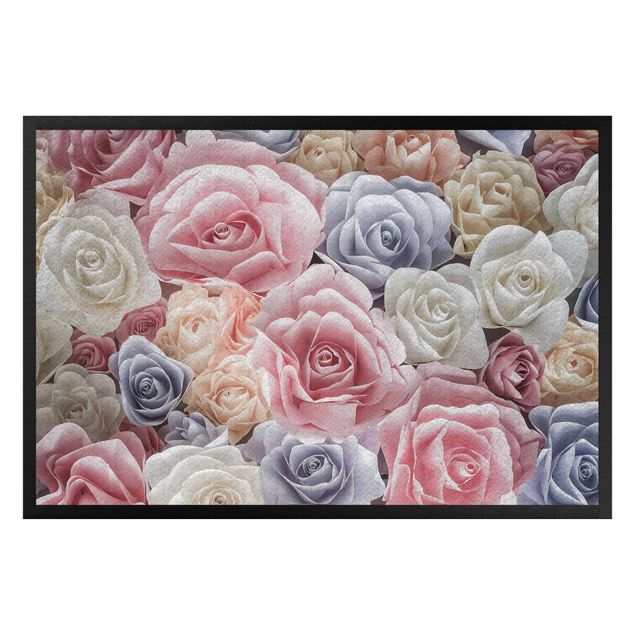 tappeto moderno Rose di carta pastello