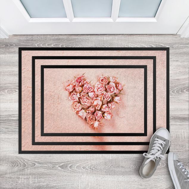tappeti con fiori Cuore di rosa
