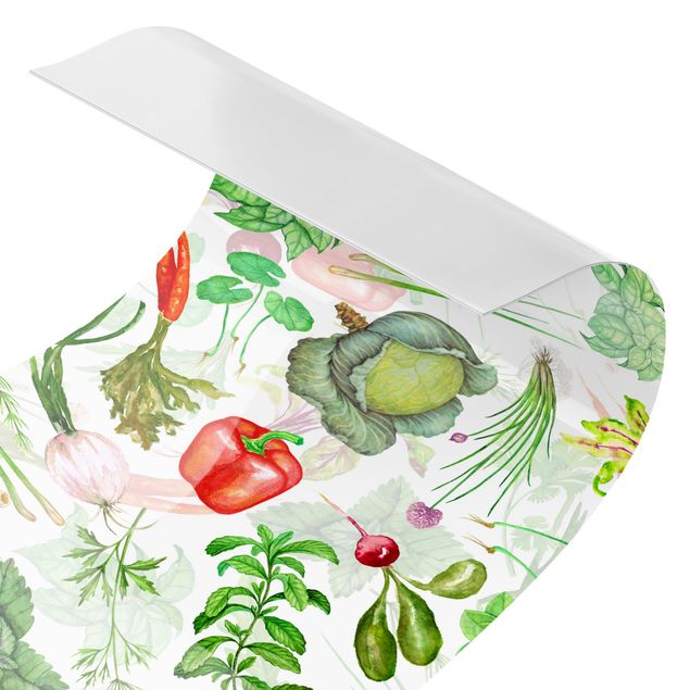Rivestimenti cucina Illustrazione di verdure ed erbe